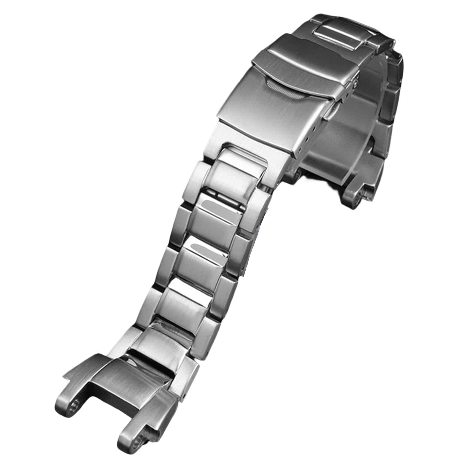 PRIFO Stainless Steel Watch Band Strap For Casio MTG-B1000 Men Matte Metal black Solid Watchband Bracelet Accessories (Color : Silver, Size : MTG-B1000)