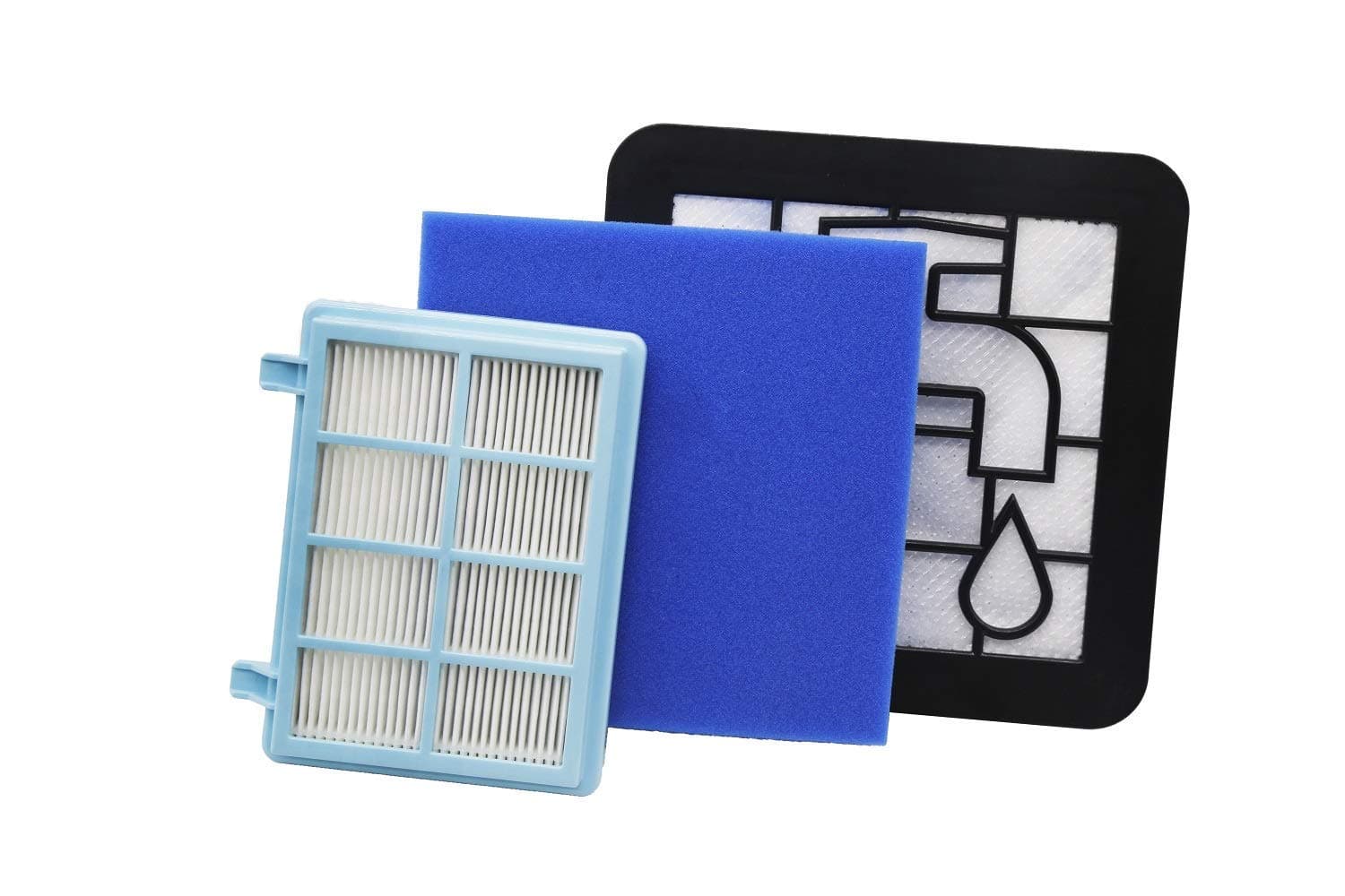 Green Label Filter Set for Philips PowerPro Compact and Marathon Compact Vacuum Cleaners (Comparable to FC8010 01)