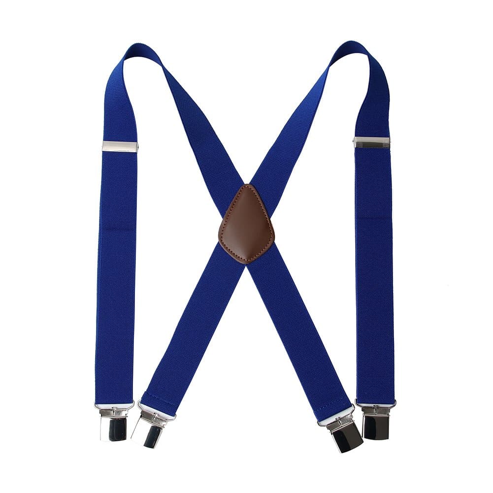 Men’ s X Back Suspenders with 4 Quality Controlled Clips & 1.4” Wide Braces & Heavy Duty