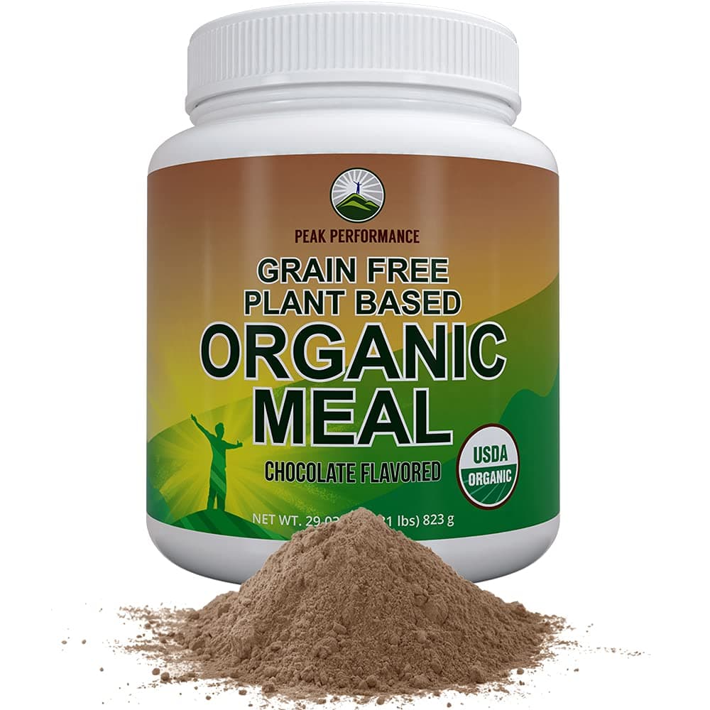 Organic Vegan Paleo Meal Replacement Powder. Grain-Free Complete Raw Plant Based Meal With 20g Plant Protein + Organic Greens And Reds (Chocolate Flavor)