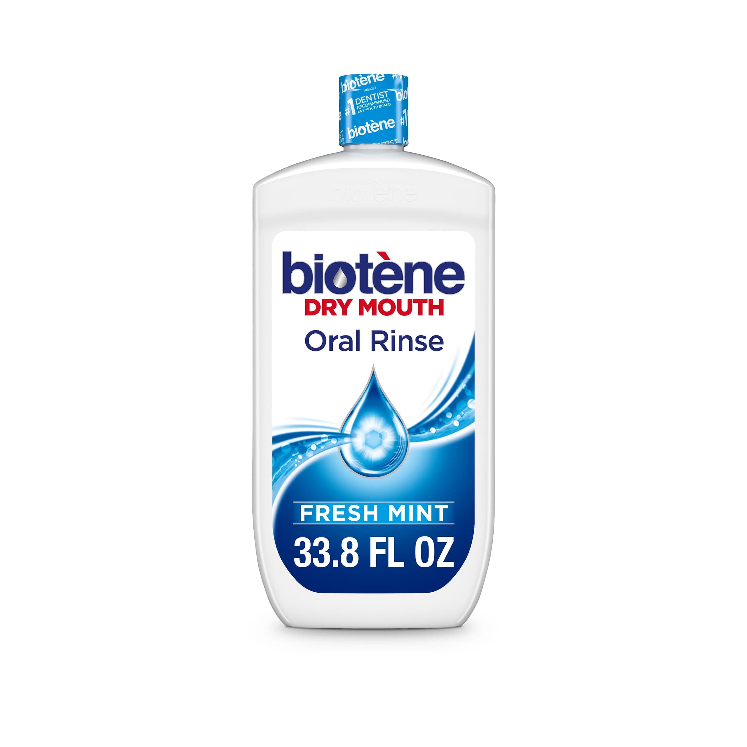 Oral Rinse Mouthwash for Dry Mouth, Breath Freshener and Dry Mouth Treatment, Fresh Mint - 33.8 fl oz