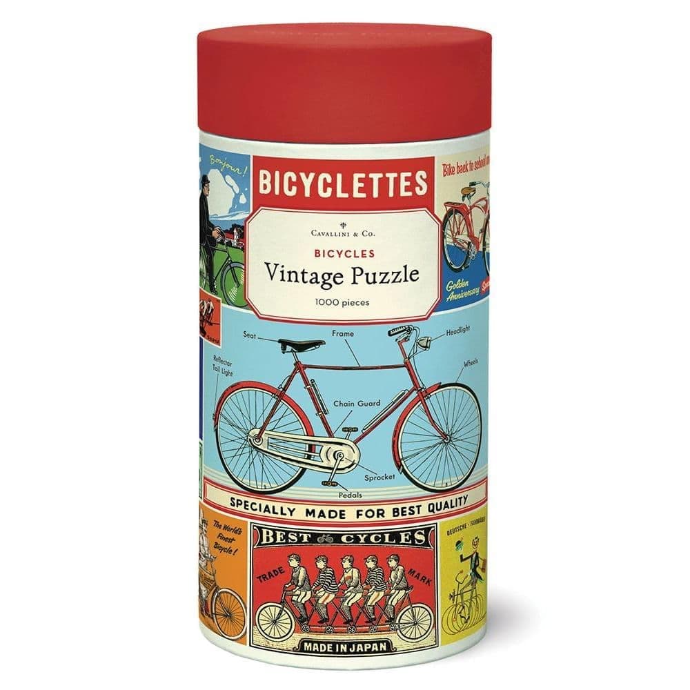 Cavallini - Vintage Jigsaw Puzzle - 1000 Pieces - 55x70cms - Bicycles/Les Bicyclettes