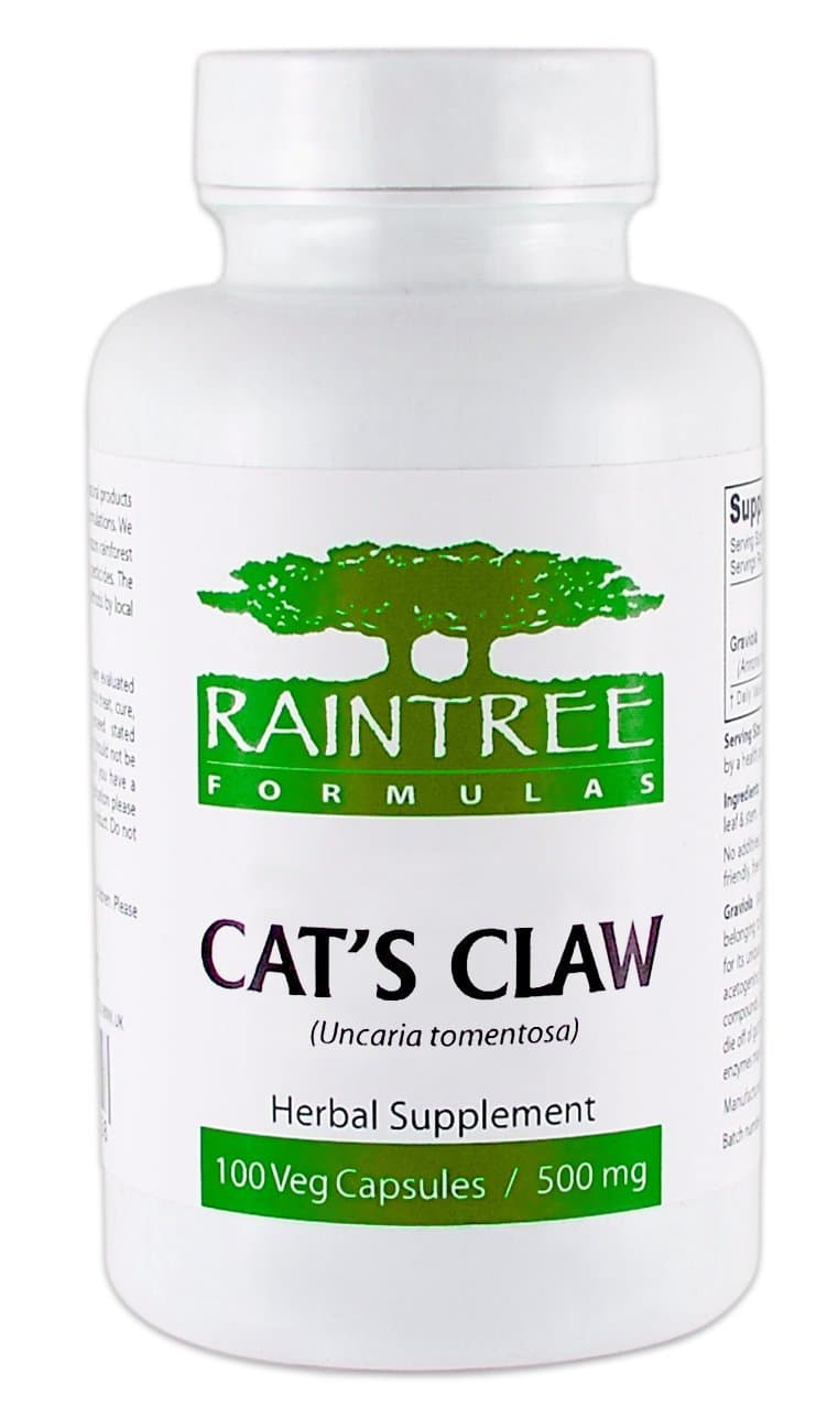 Raintree Cat's Claw (Uncaria tomentosa) 500mg 100 Vegetarian Capsules