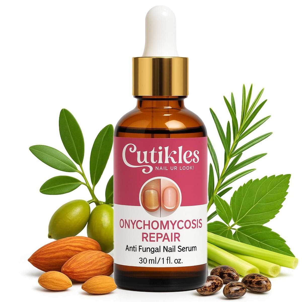 Anti-Fungal Nail Serum for Nail Growth & Repair. Professional Formula, 100% Pure. Nourishes Nails & Helps Remedy Fungal Nail Infection, Damaged Nails & Ingrown Toe-Nail - 30ml