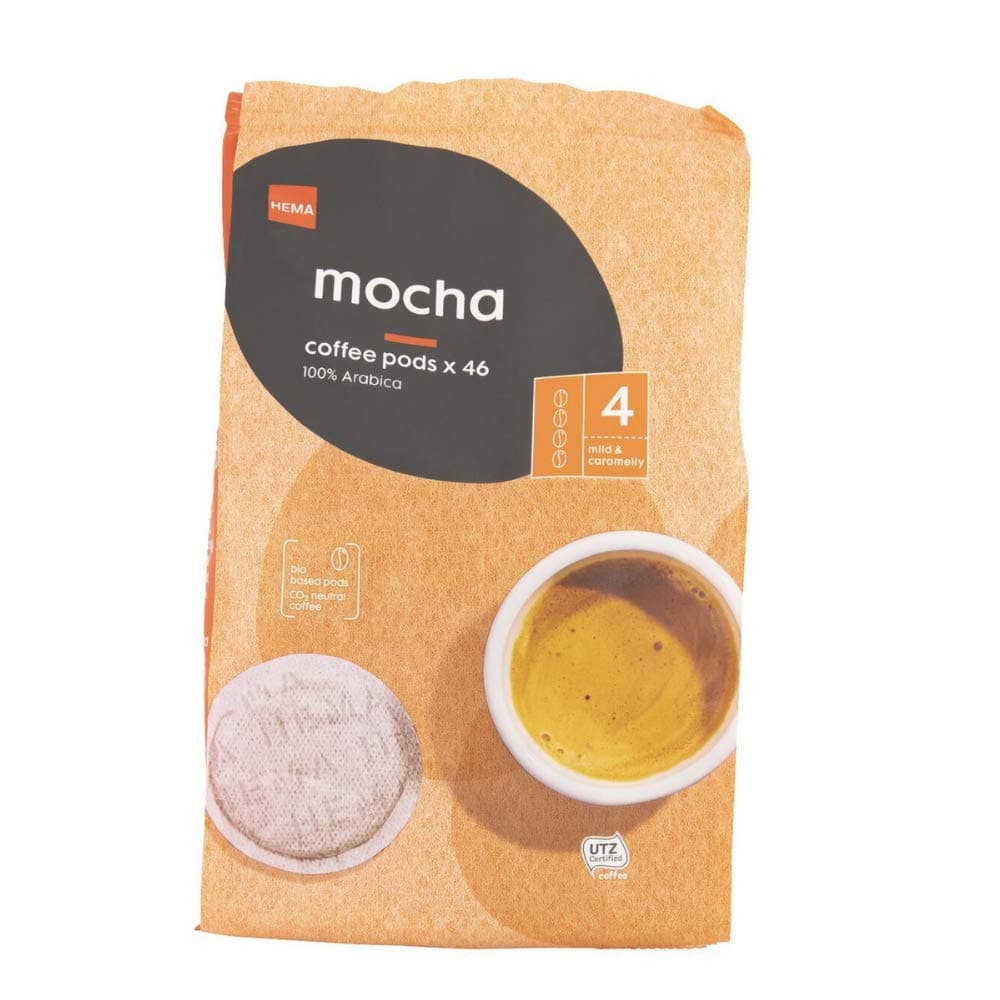 46 Dutch Mocha Coffee Pods for Senseo Type Coffee Makers By HEMA