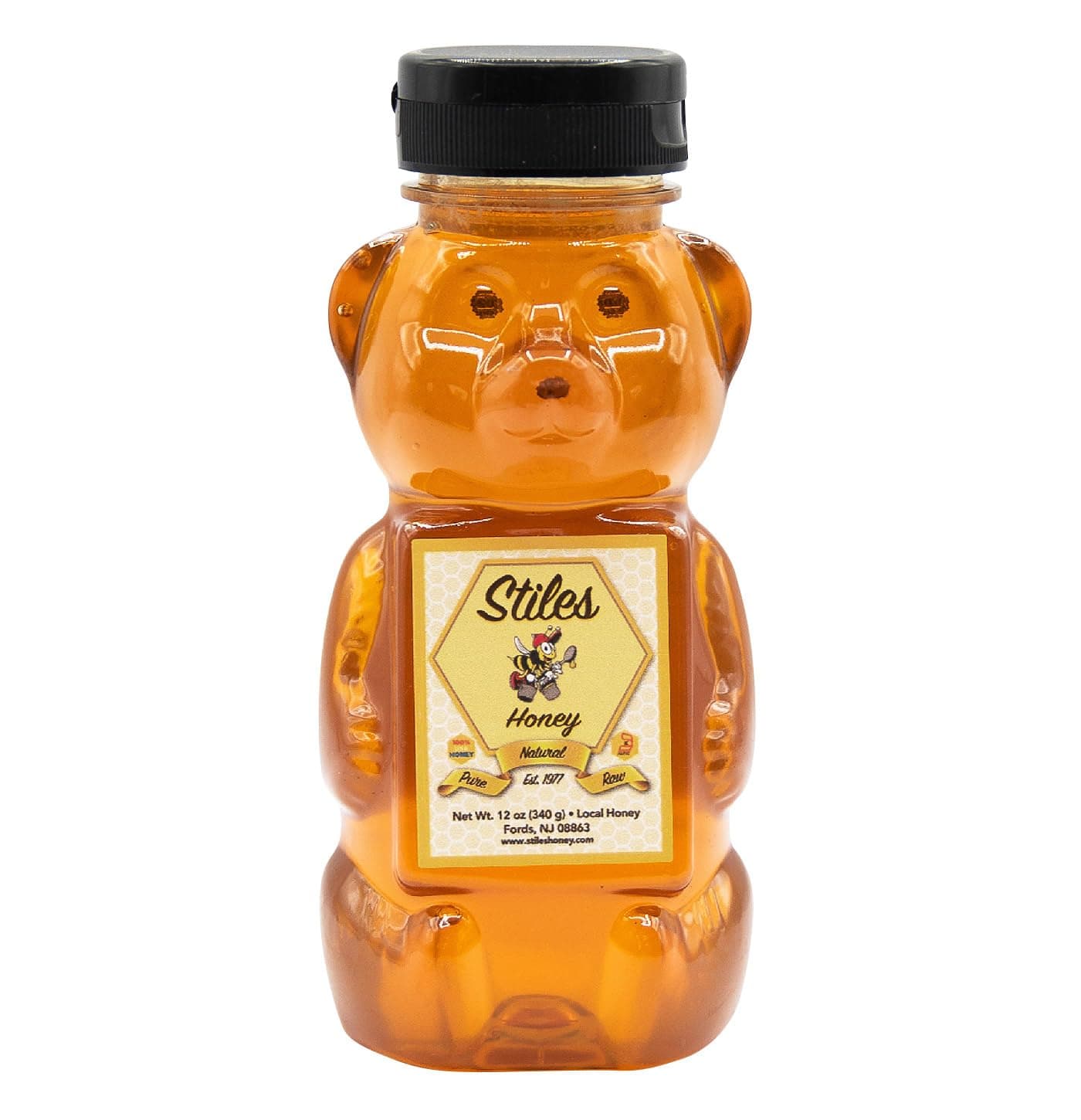 Stiles Honey Bear 12 ounce Pure and Natural Wildflower Honey Squeeze Bottle