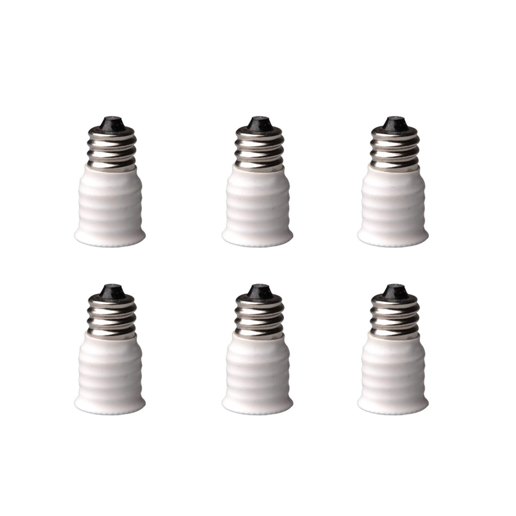 SmartDealsPro 6-Pack E12 to E14 White Light Holder