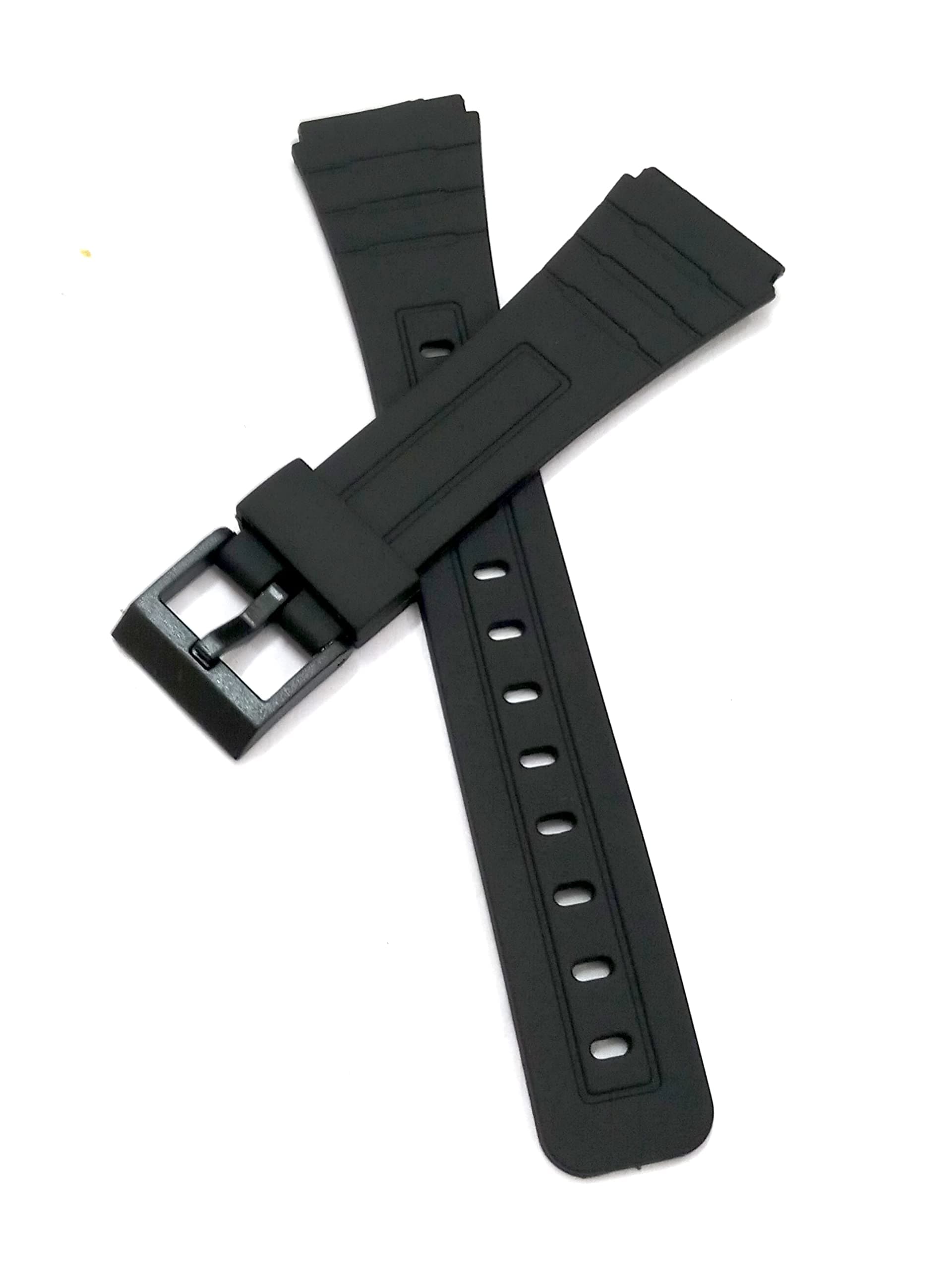 18mm Silicon Rubber Black Watch Band Strap Fits F91W F-91W F-91 F-105 F-91w Silver Buckle
