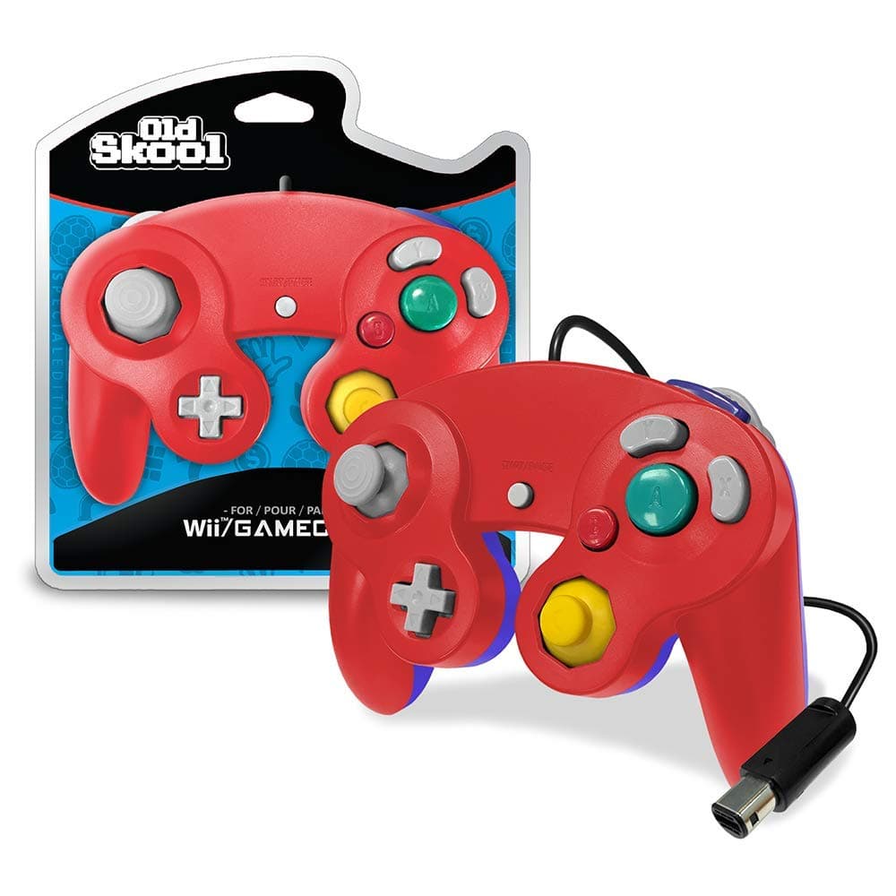 - Old Skool GameCube/Wii Compatible Controller - Red/Blue Special Edition