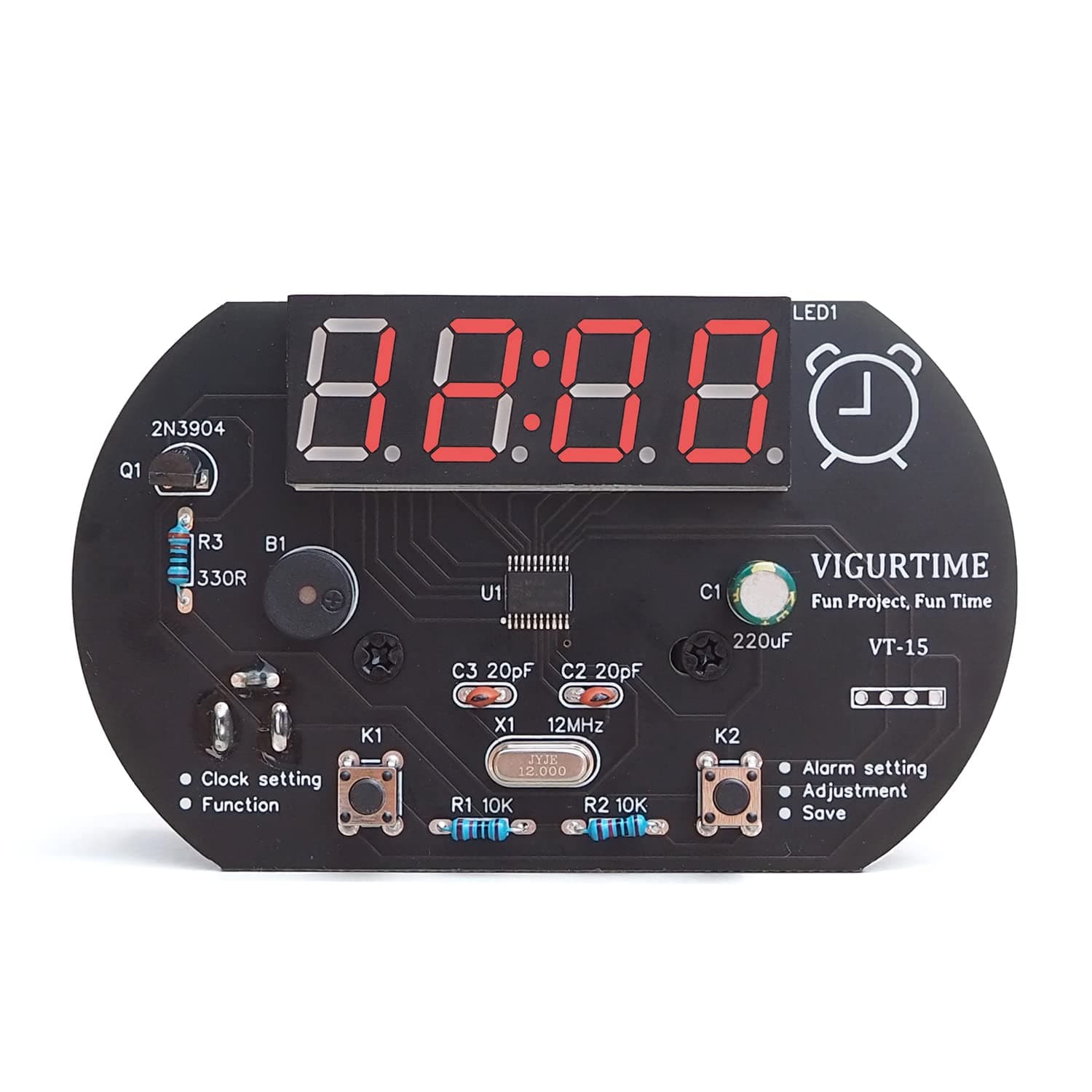Digital Watch Soldering Project Kit 4 Digit Electronics Practice Best STEM Projects Gift