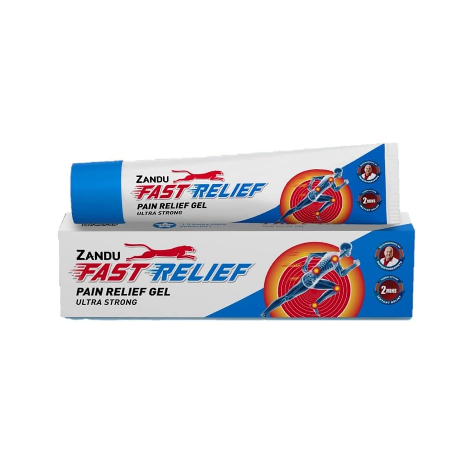 Zandu Fast Relief Gel- 45ml | For back, Neck & Shoulder and Knee pain | Deep Penetration- 1.5x more effective | Recommended by Physiotherapists