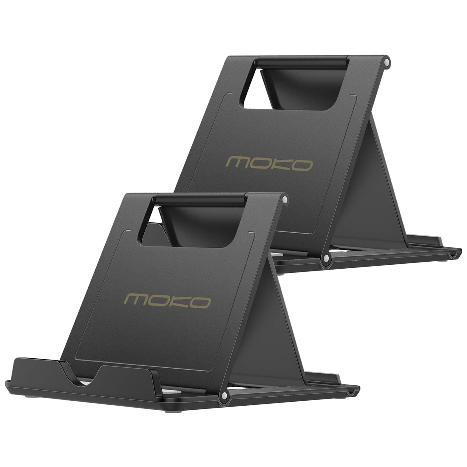 MoKo 2PCS Phone/Tablet Stand, Desktop Holder for 4-11" Device, Fit with iPhone 17/17 Air/17 Pro/17 Pro Max, iPhone 16/Pro/Pro Max/Plus, iPhone 15/Pro/Pro Max/Plus, iPhone 14/Pro/Pro Max/Plus