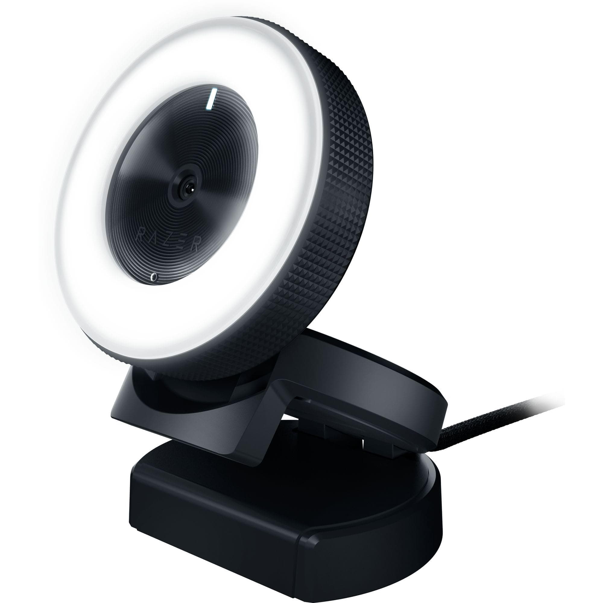 Kiyo Streaming Webcam: Full HD 1080p 30 FPS / 720p 60 FPS - Ring Light w/Adjustable Brightness - Built-in Microphone - Autofocus - Works with Zoom/Teams/Skype for Conferencing and Video Calling