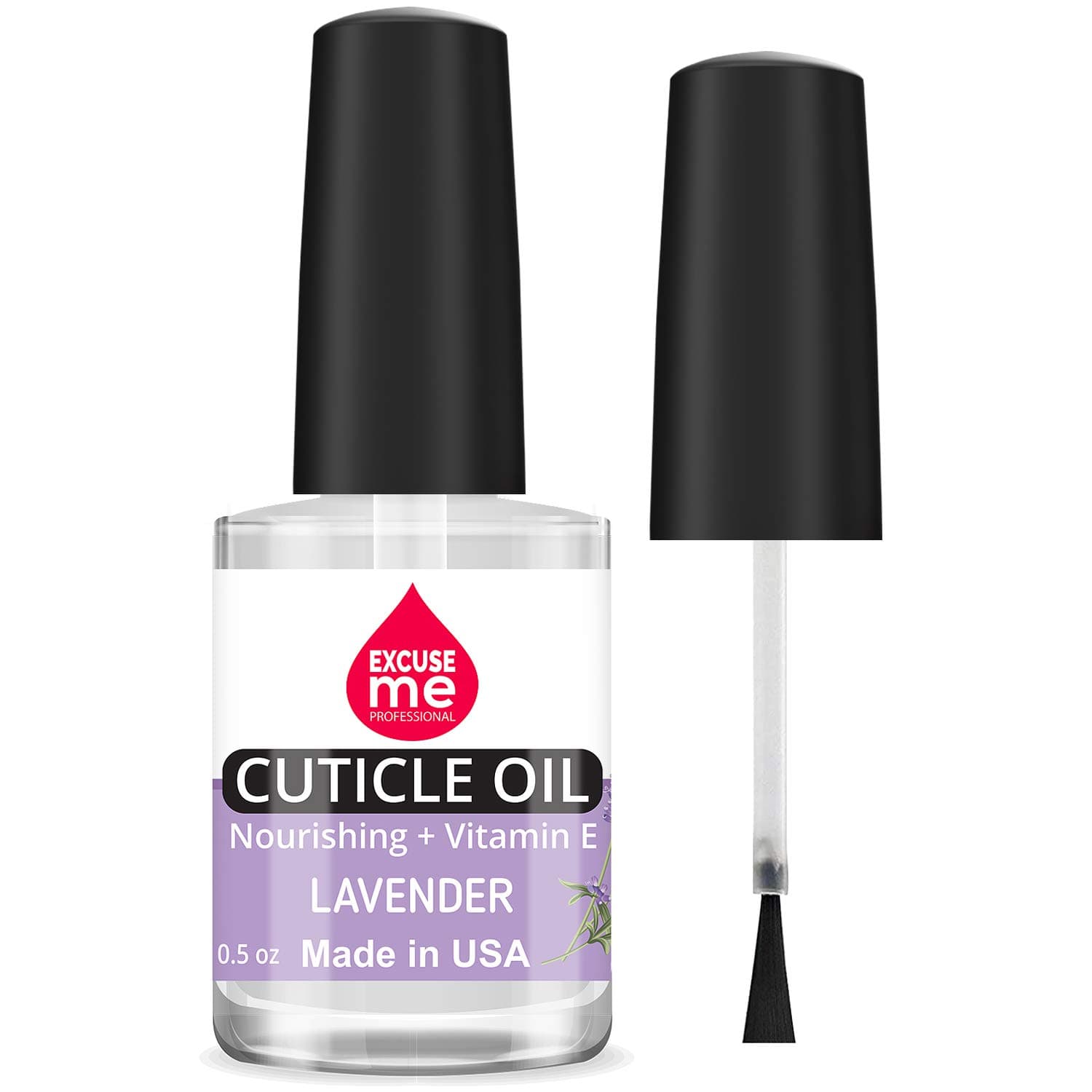 EXCUSE ME Professional Cuticle Oil Nourishing 0.5 oz Helps All Cracked Nails and Rigid Cuticles. (Lavender)