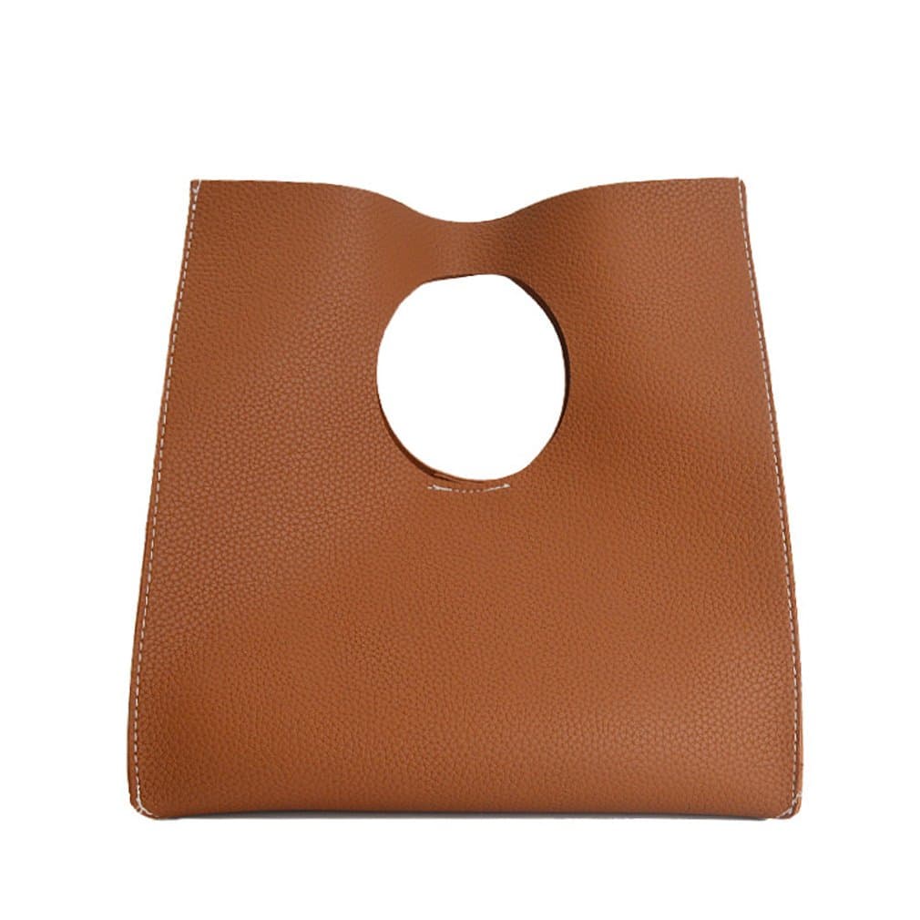 Vintage Minimalist Style Soft Pu Leather Handbag Clutch Small Tote