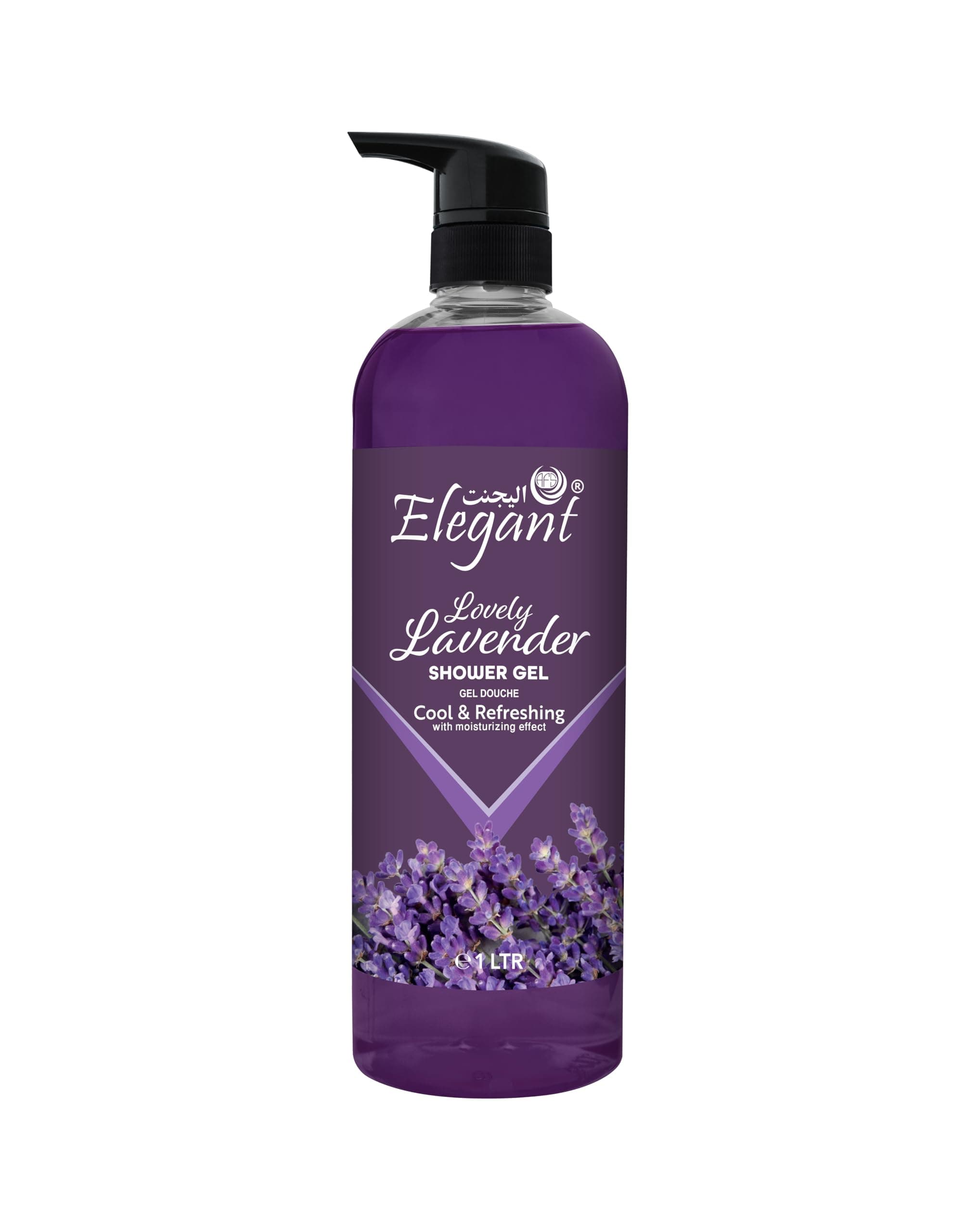 Elegant Shower Gel | Lavender | 1 Liter | Rejuvenating Body Wash by Elegant, Long-Lasting Fragrance | Paraben Free, For All Skin Types & Daily Use