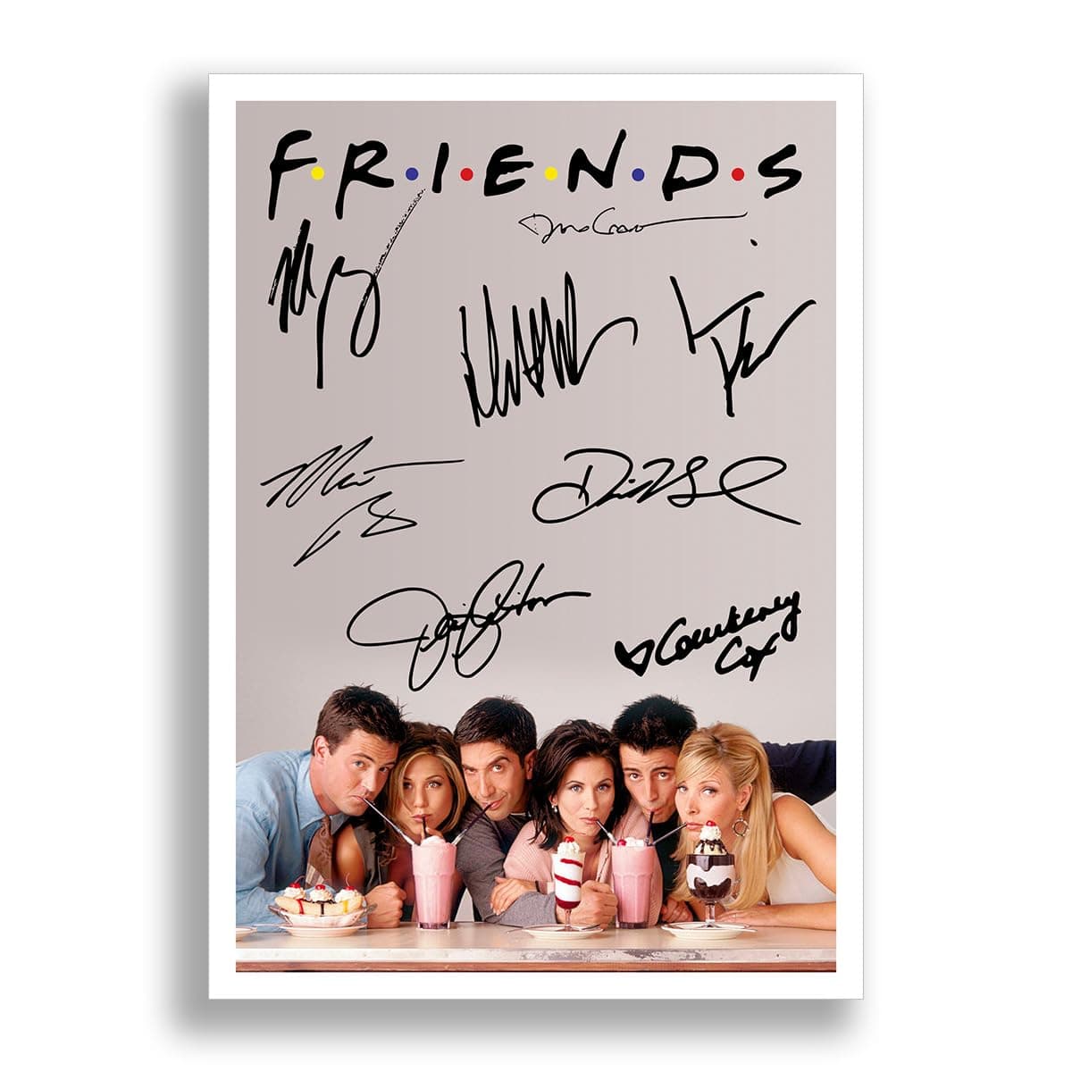 FRIENDS Cast Signed Autograph A4 Poster Photo TV Show Series Season Framed Memorabilia Gift Jennifer Aniston Courteney Cox Matthew Perry (A4 POSTER ONLY)