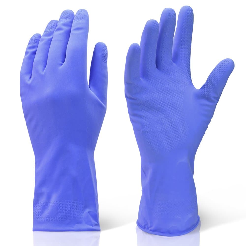 Extra Large Blue Industrial Cleaning & Washing Up Rubber Gloves - XL