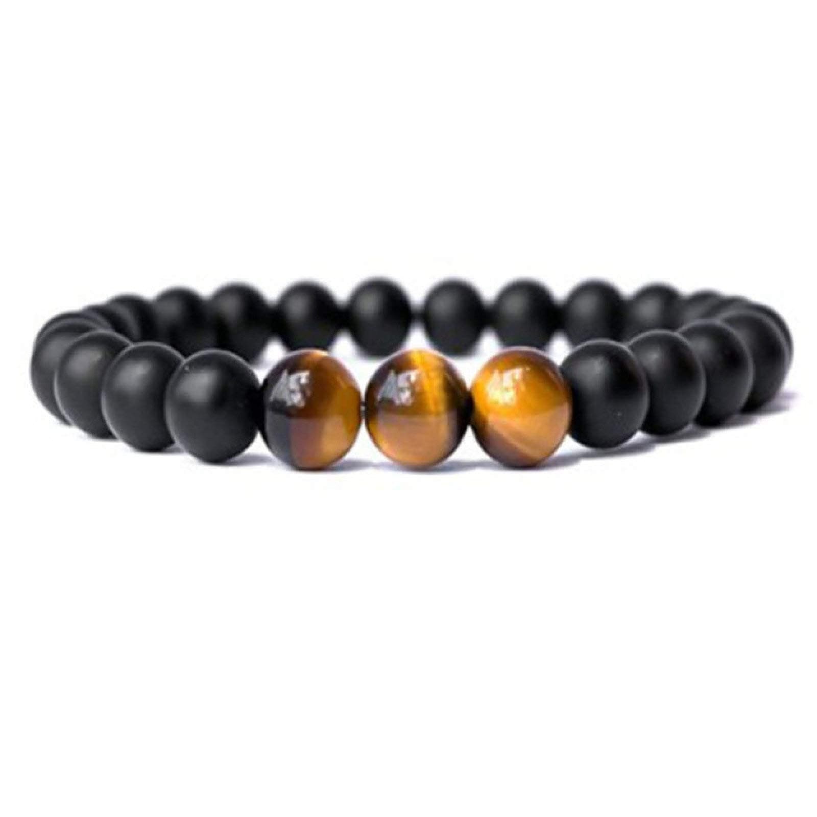 Volcanic Stone Bracelet, Stone Bracelet Bangles Wristlet,Classic Natural Stone Beaded Elephant Buddha Bracelets Women Couples Distance Elastic Bangle For Men Women Accessorie Yoga Jewelry,1 Black