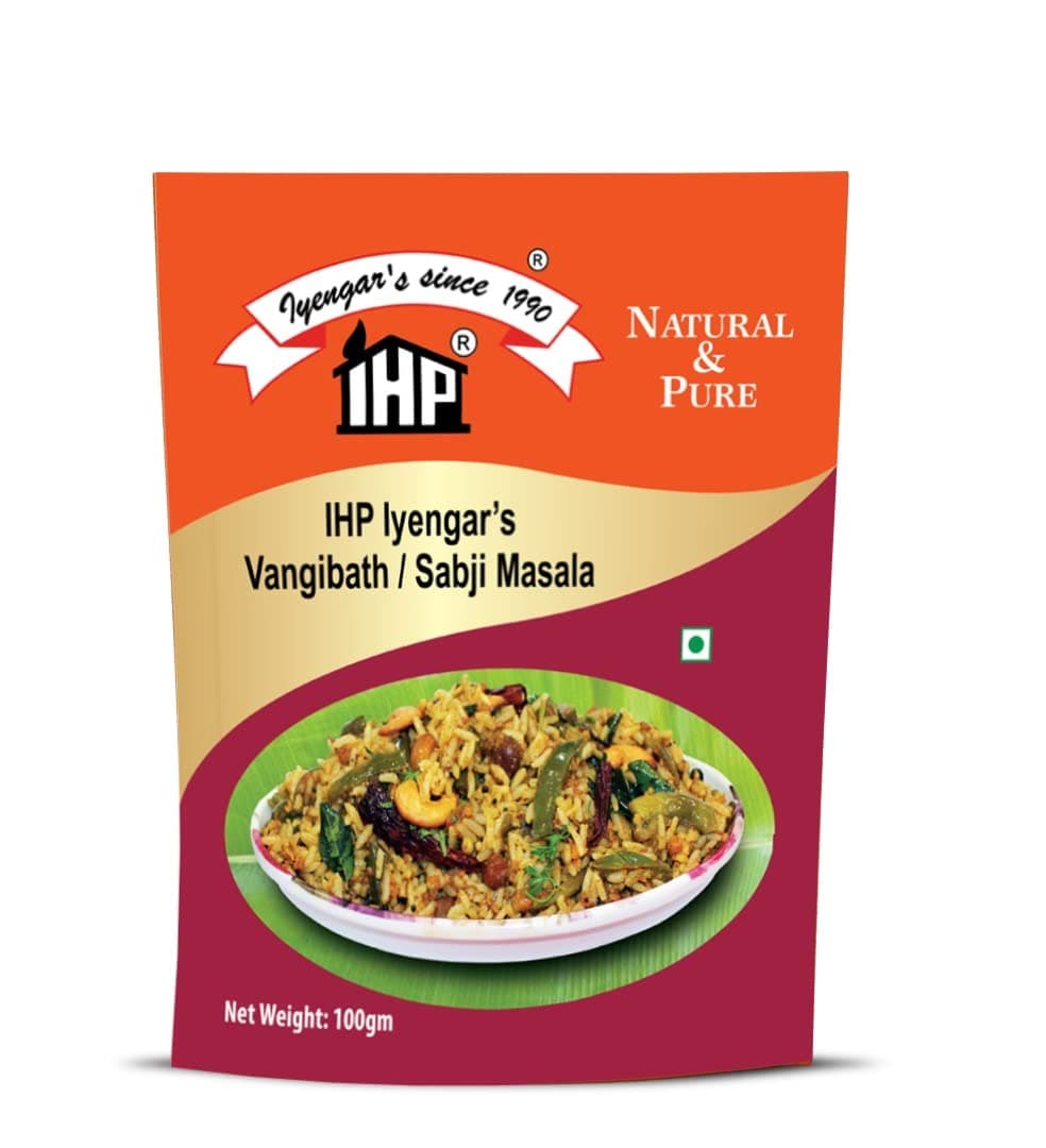 IHP Iyengars Vangibath Masala - Authentic South Indian Spice Blend for Brinjal Rice | Traditional Karnataka Recipe | Pack of 3