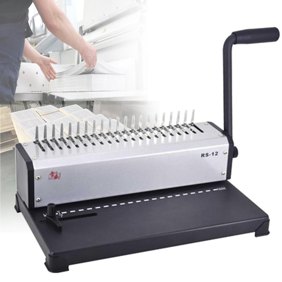 Comb Binding Machine,Clip-Strip Punch Binding Machine,Paper Punch Binder Comb Bindings Perfect for Letter Size, Smaller Sizes Office Documents