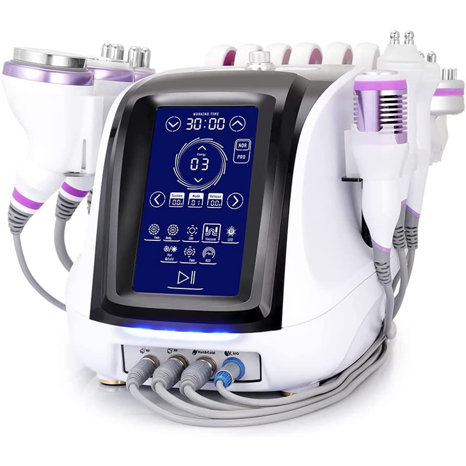 9 in 1 Beauty Machine, Body Massager Professional Skin Care Beauty Equipment with 6 Big Pads & 2 Small Pads for Spa, Salon And Home Use