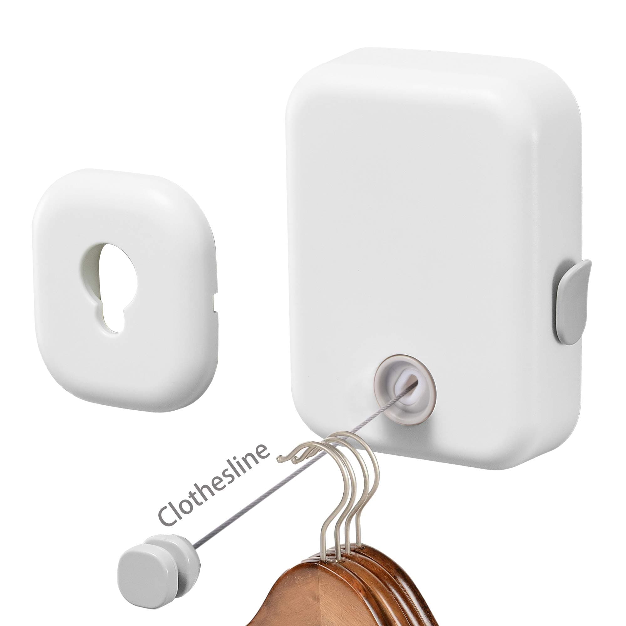 Retractable Clothesline Indoor Outdoor |Heavy Duty 55LBs Weight Capacity Clothes Line | Wall Mounted | 304 Stainless Steel Clothesline| Easy DYI Installation | Lock to Prevent Sagging