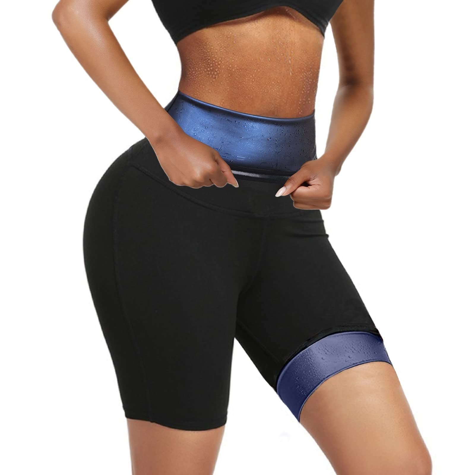 huiming Sauna Sweat Shorts for Women Slimming Compression Workout Thermo Waist Trainer Slimming Leggings Pants Body Shaper