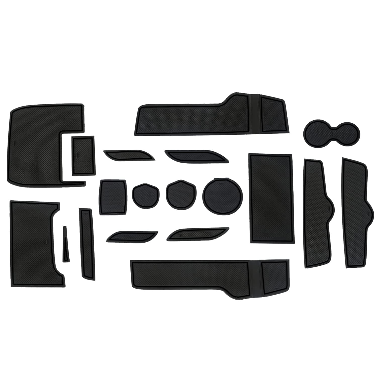 Fit for Honda Civic 2016-2021 (Sedan) Accessories, Upgraded Custom Non-Slip Cup Holder Inserts, Center Console Liners, Door Pocket Pads, Interior Anti-Dust Liner Mats (21-PCS, Black Trim)