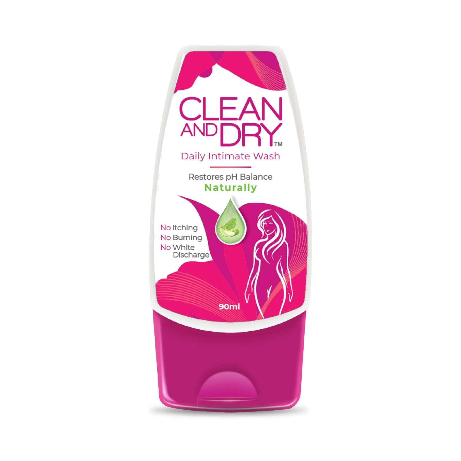 CLEAN & DRY| Daily intimate wash| Hygiene Wash for Women, l Wash, Smooths Skin | Anti-Bacterial and prevents infections | Restores pH Balanace| No itching, Burning, white Discharge| 90ml