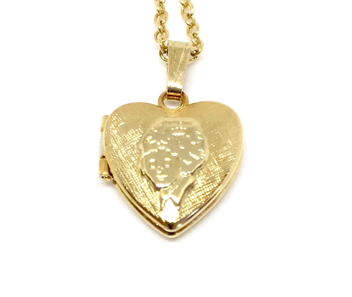 Little Orphan ANNIE HEART Shape LOCKET PENDANT NECKLACE 5/8" MEDIUM Gold Tone (1981)