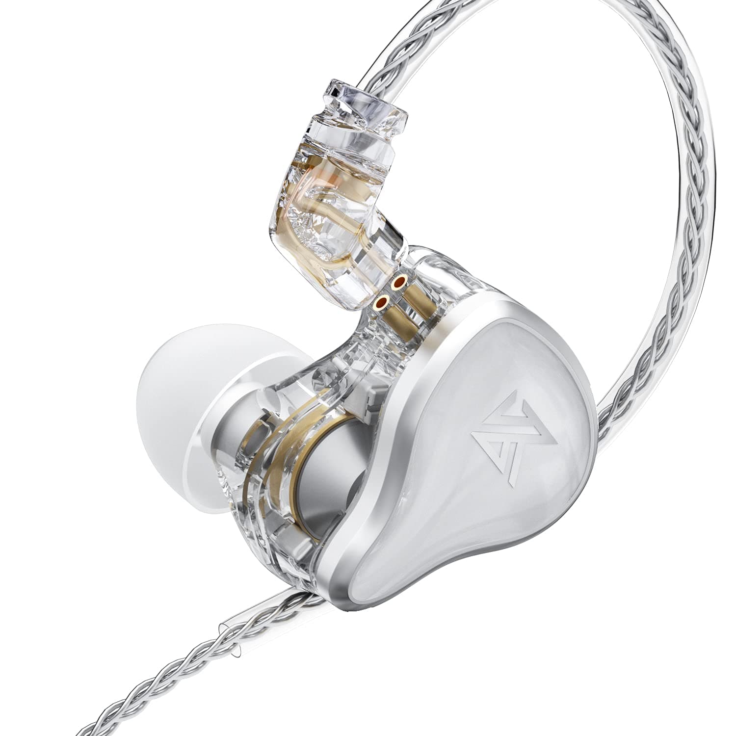 KZ ZAS in Ear Monitor Earphone 7BA+1DD 8 Unit Hybrid Technology IEM Headphones Noise Isolation, 8 Core Cable 3.5mm Jack Wired Earbuds (No Mic, White)