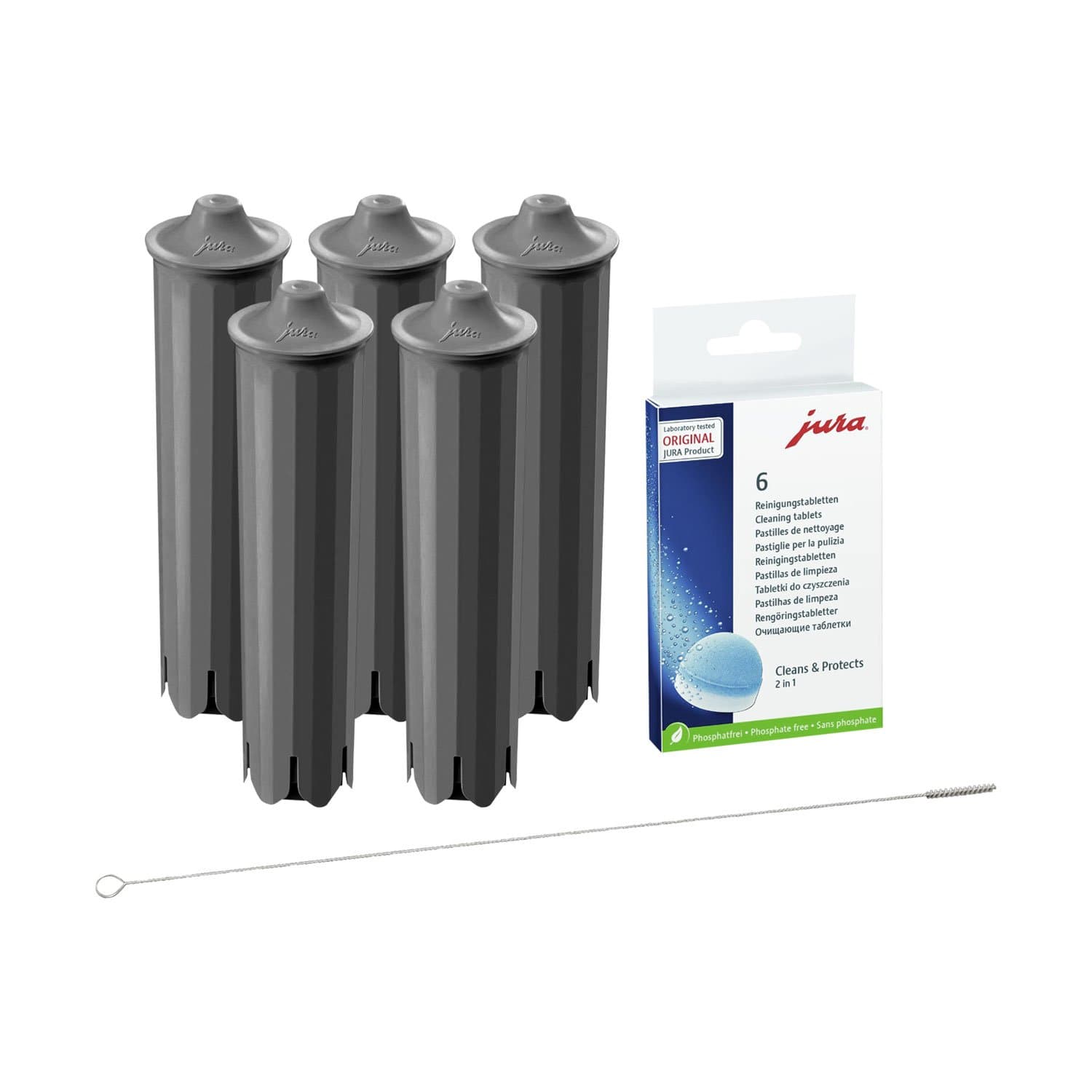 Jura Claris x QUVIDO Smart 6 + Jura Cleaning Tablets + Cleaning Brush (Pack of 5