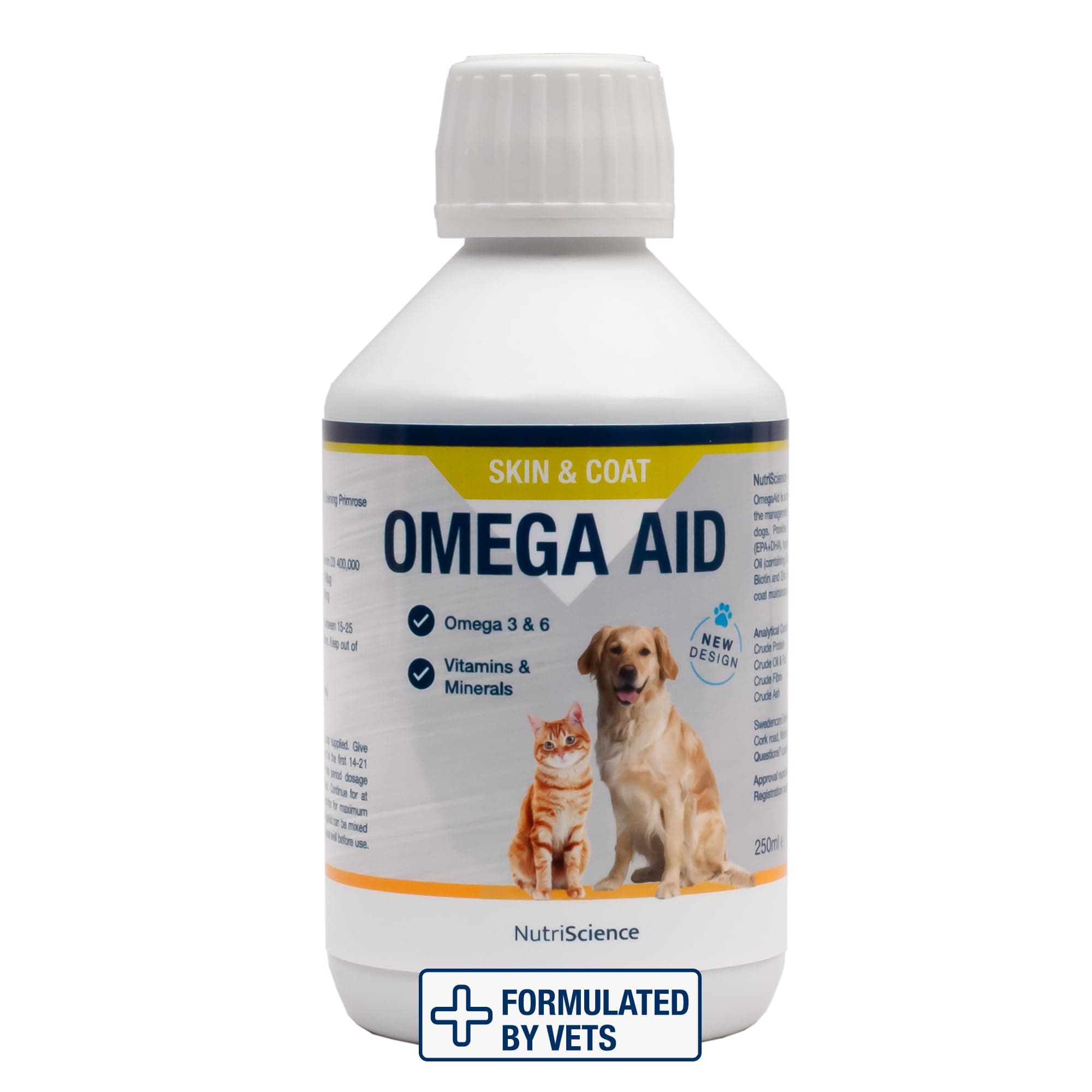 OmegaAid Omega 3 Supplement 500 ml, for Dogs and Cats, Skin and Coat Supplement