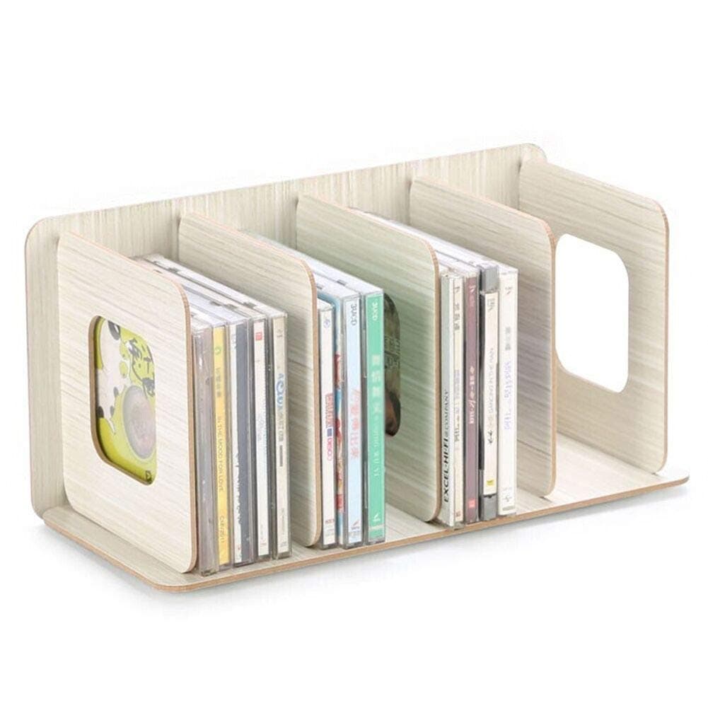 RUIXIADetachable Wooden Desk Storage Rack Desktop Board DIY Organizer with 4 Compartments Book Shelf Rack Notebooks CD Stand Storage Shelf Sorting Bookends Office Magazines File Paper Holder