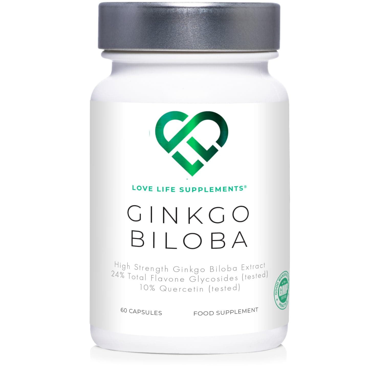 LLS Ginkgo Biloba | 300mg 50:1 Extract (Equivalent to 15,000mg Ginkgo Biloba Leaves) - 60 Servings | No Fillers | Love Life Supplements