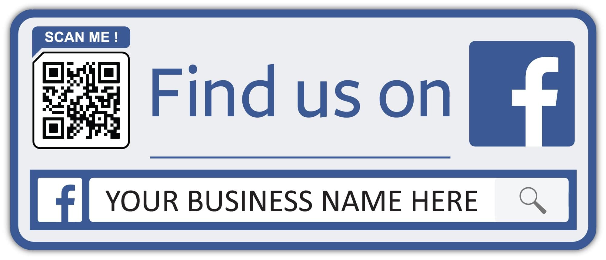 Personalised Facebook Business Page Advertising QR Code Vinyl Stickers Advertisement Social Media Custom Product Packaging Car Window Bumper Shop Glass Indoor Outdoor Die Cut