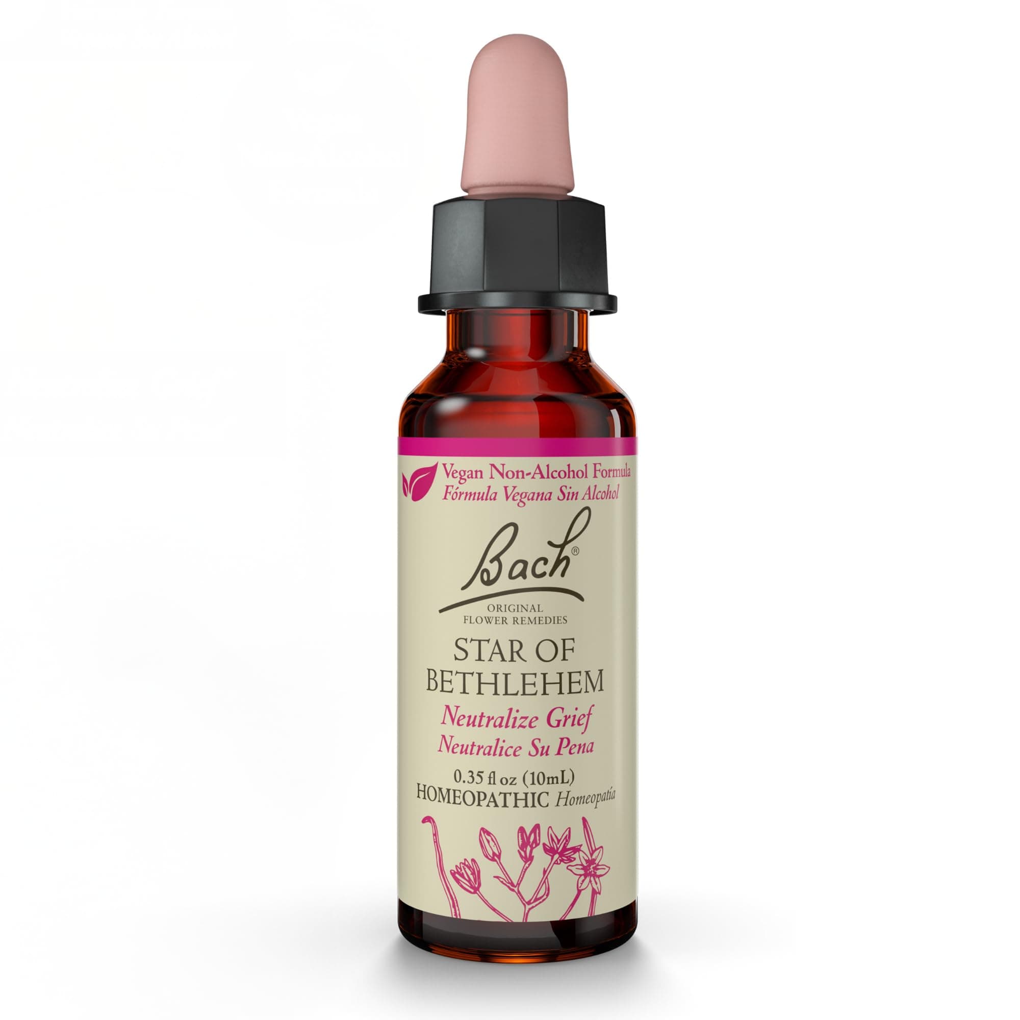 Bach Original Flower Remedies, Star of Bethlehem for Grief and Shock (Non-Alcohol Formula), Natural Homeopathic Flower Essence, Vegan, 10mL Dropper