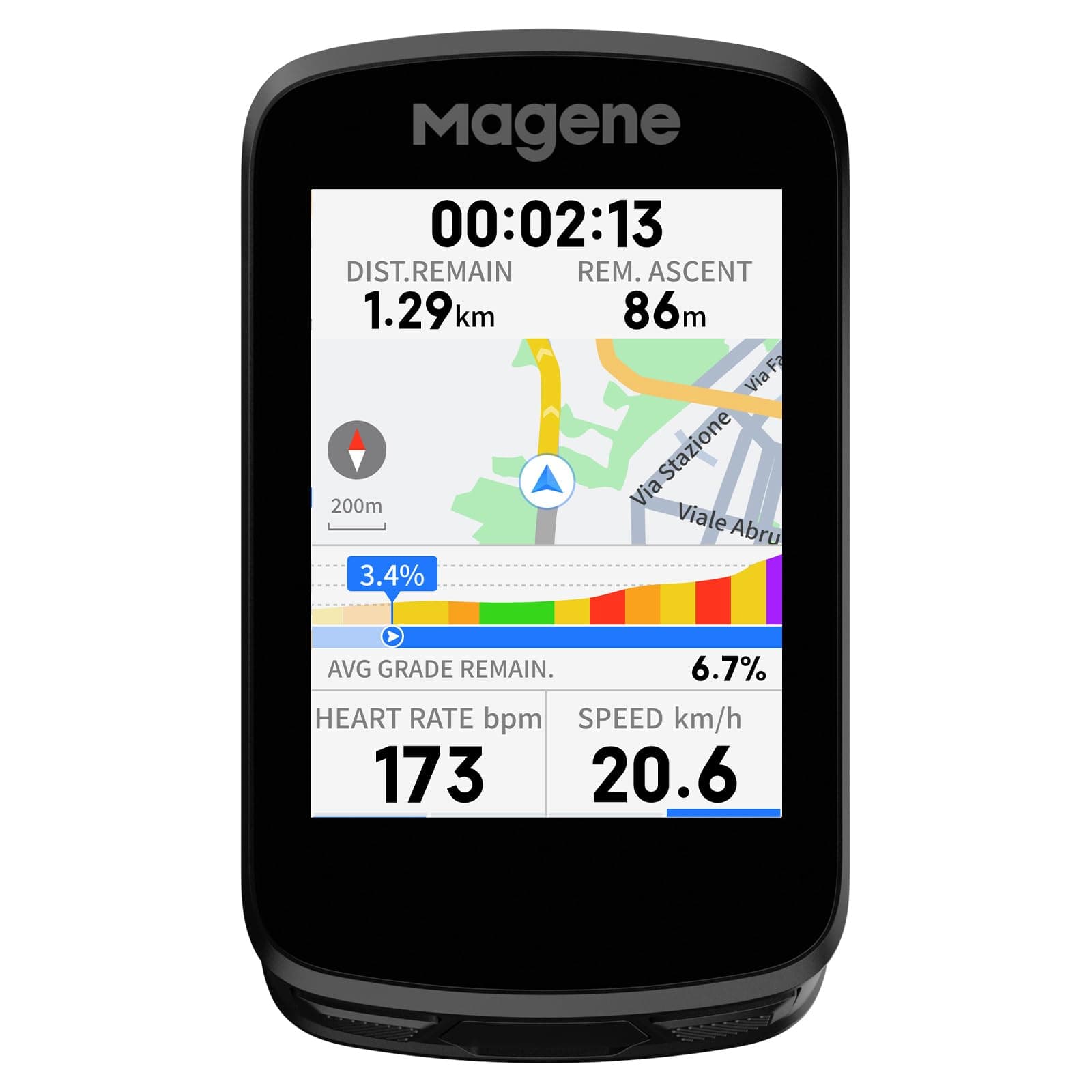 C606 Smart Navigation GPS Bike Computer with Offline Map, 2.8-inch Color Touchscreen, WiFi & Bluetooth Cycling Computer, 11 Languages, IPX7 Waterproof