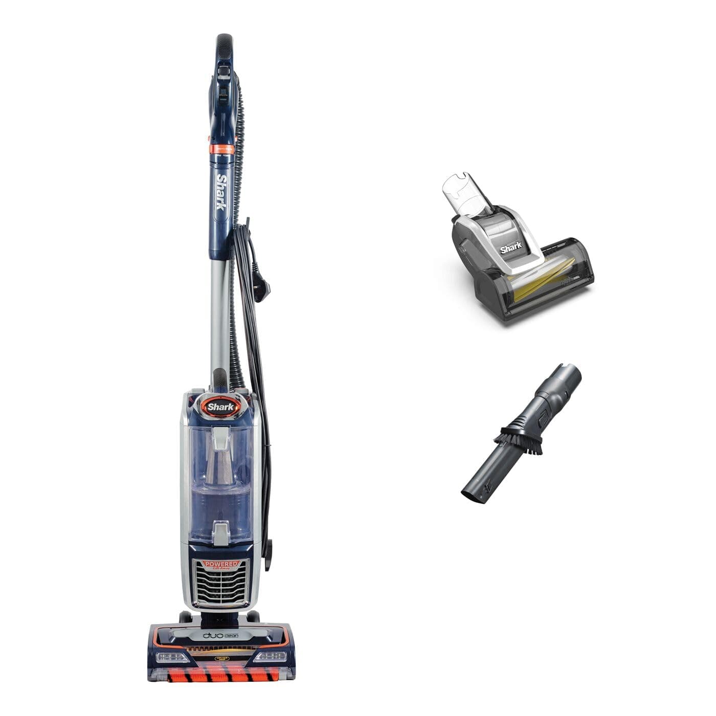 Corded Upright Vacuum Cleaner,0.83L with Anti Hair Wrap Technology & DuoClean, Pet Model, Powered Lift-Away, LED Headlights, Anti-Allergen, 8m Cord, 750W, 3 Attachments, Navy/Orange, NZ801UKT