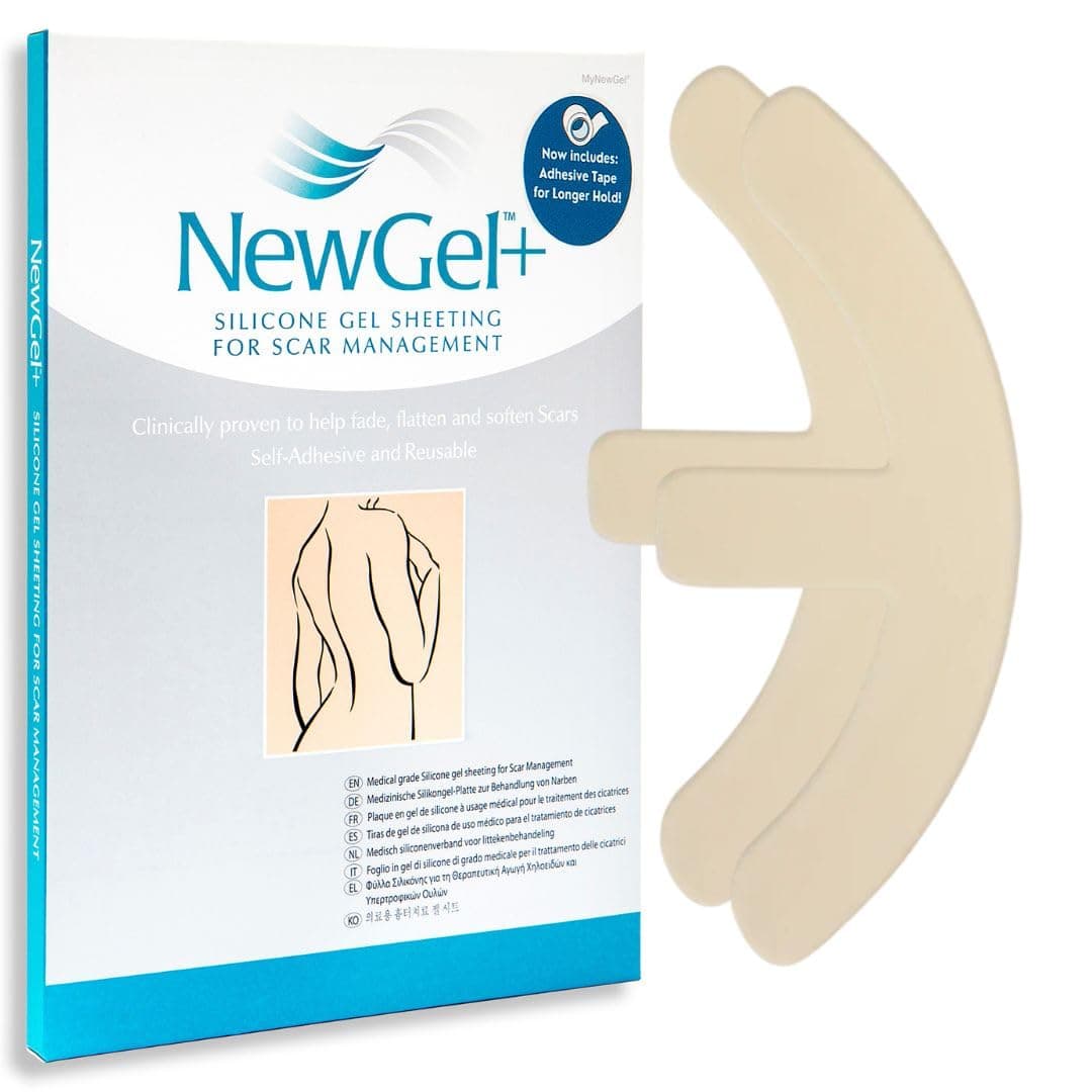 NewGel+ Silicone Gel Sheeting for Scar Management and Breast Anchor Beige (1 Pair Per Box)