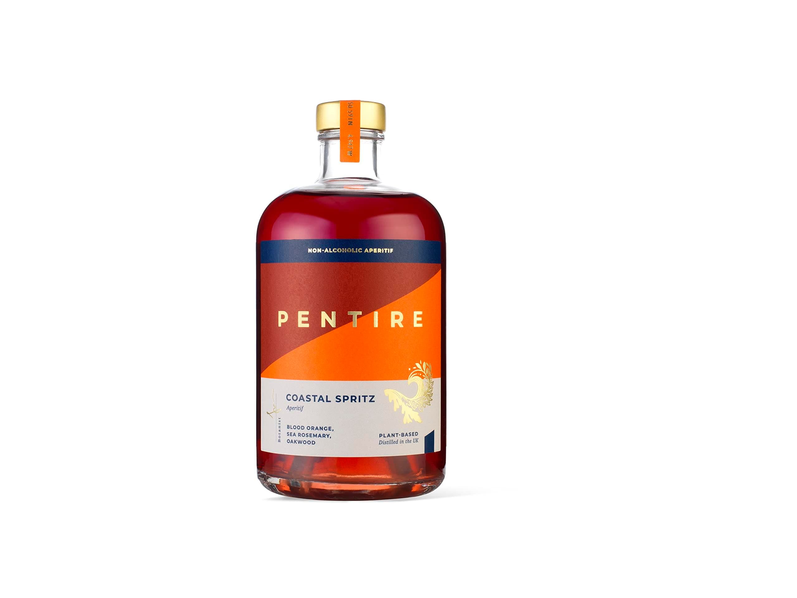 Pentire Coastal Spritz 70cl - Botanical Alcohol Free Aperitif - Distilled from Native Cornish Plants - No Added Sugar - Vegan - Nothing Artificial - Non Alcoholic Blood Orange Spritz