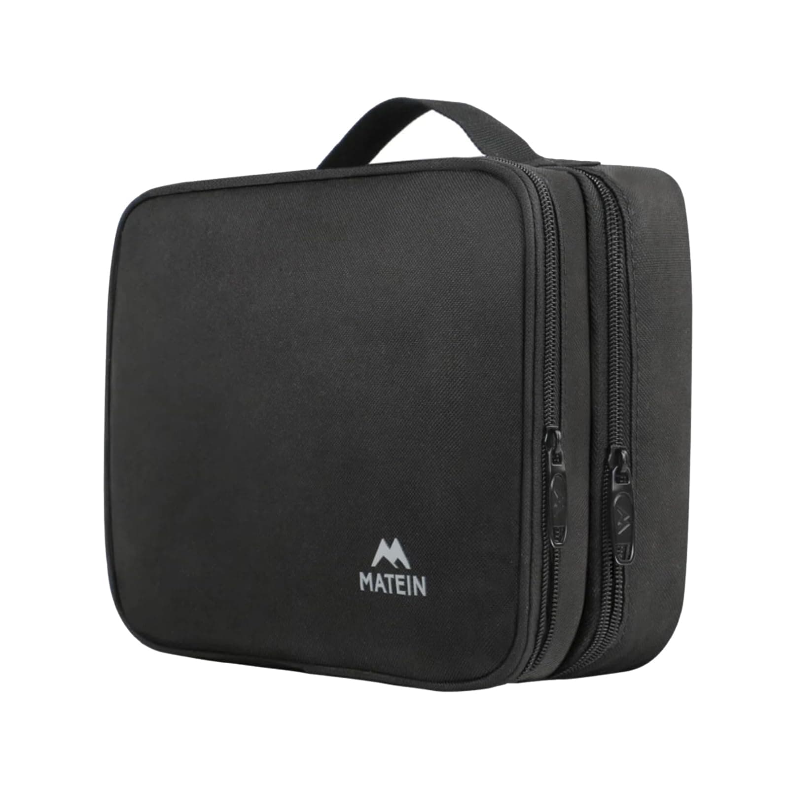 MATEIN Electronics Travel Organizer, Watreproof Electronic Accessories Case Portable Double Layer Cable Storage Bag for Cord, Charger, Flash Drive, Phone, iPad mini, SD Card, Black