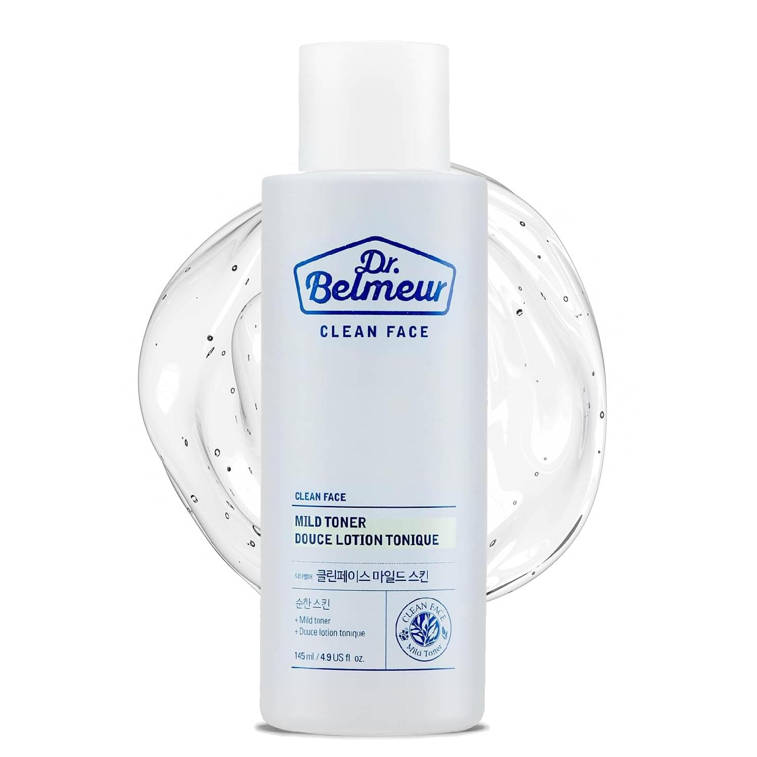 Dr. Belmeur Clean Face Mild Toner (4.9fl oz) - Soothing & Refreshing for Sensitive Skin. Korean Skin Care. Panthenol, Mint, Sage, Phytosphingosine.