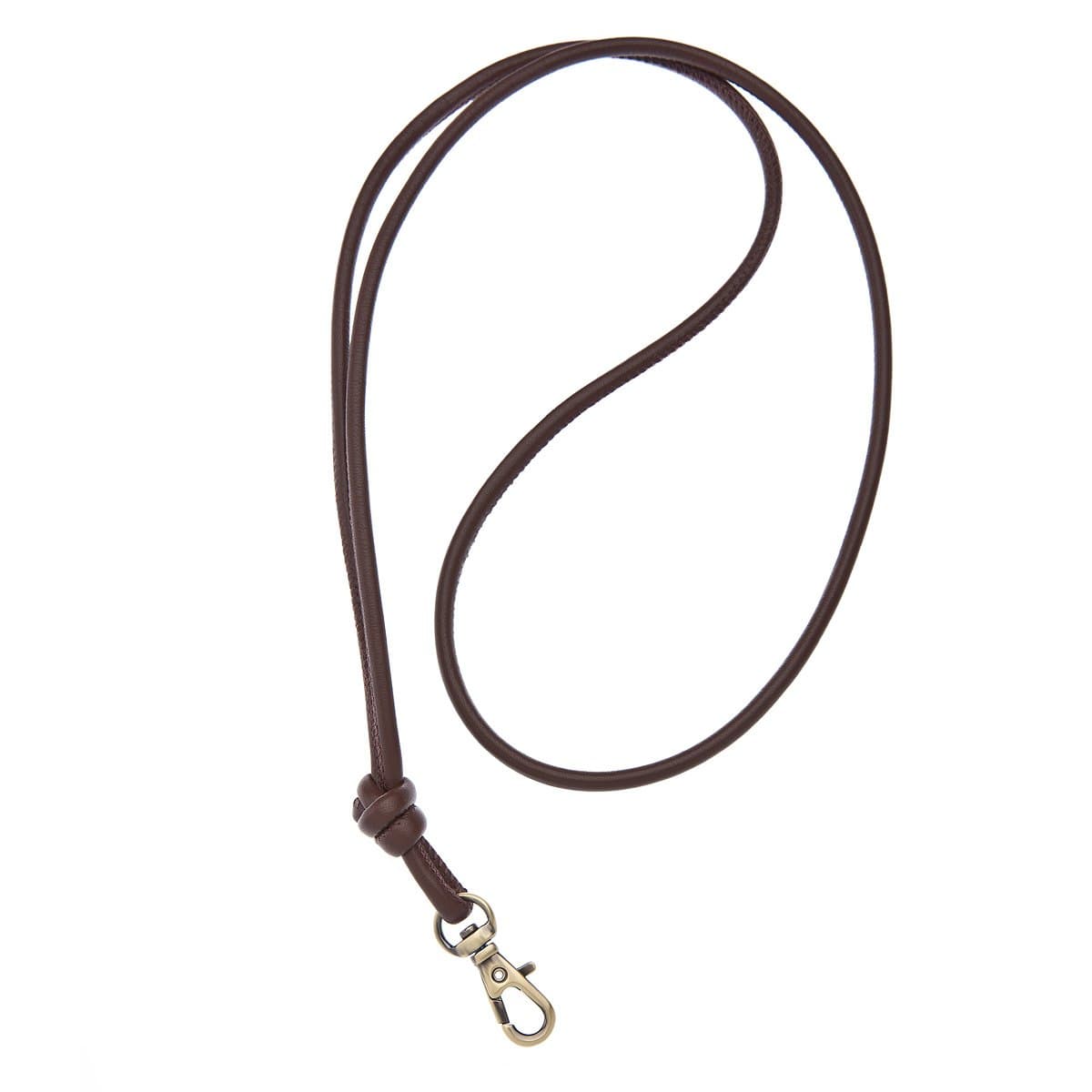 Logan WhistlesLamb Nappa Leather Lanyard with Brass Clip, Brown