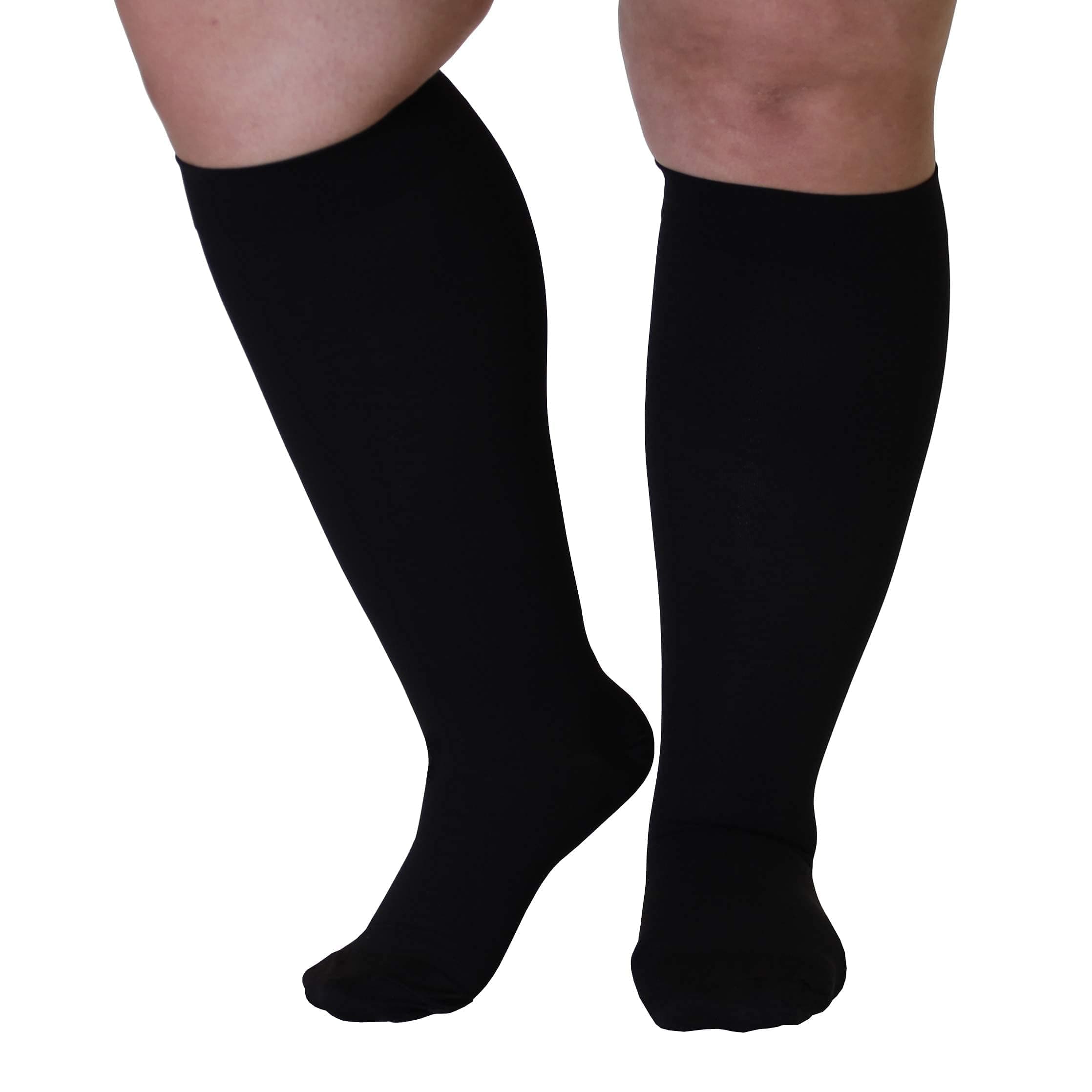 LI FITNESS Medical Compression Socks for Men Women 20-30mmHg, Plus Size S-2XL, Extra Wide Calf, Closed Toe - Knee-High Graduated Support Stockings for Pregnancy, Travel & Sports