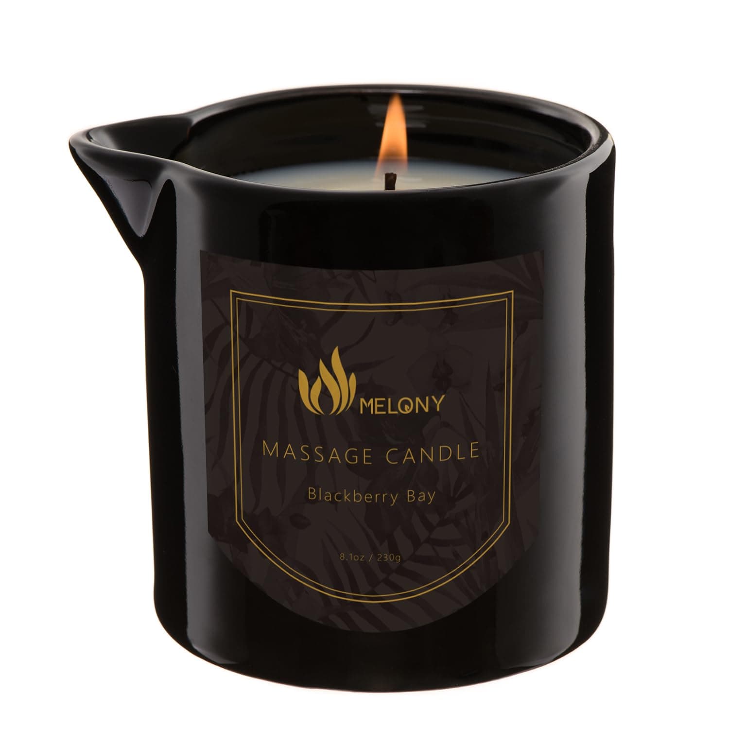 MELONY Massage Oil Candle for Pure Relaxation- 8.1 oz- Moisturizing Essential Oil Body Massage Candle for Home Spa- Amazing Gift for Women & Men (BlackBerry & Bay)