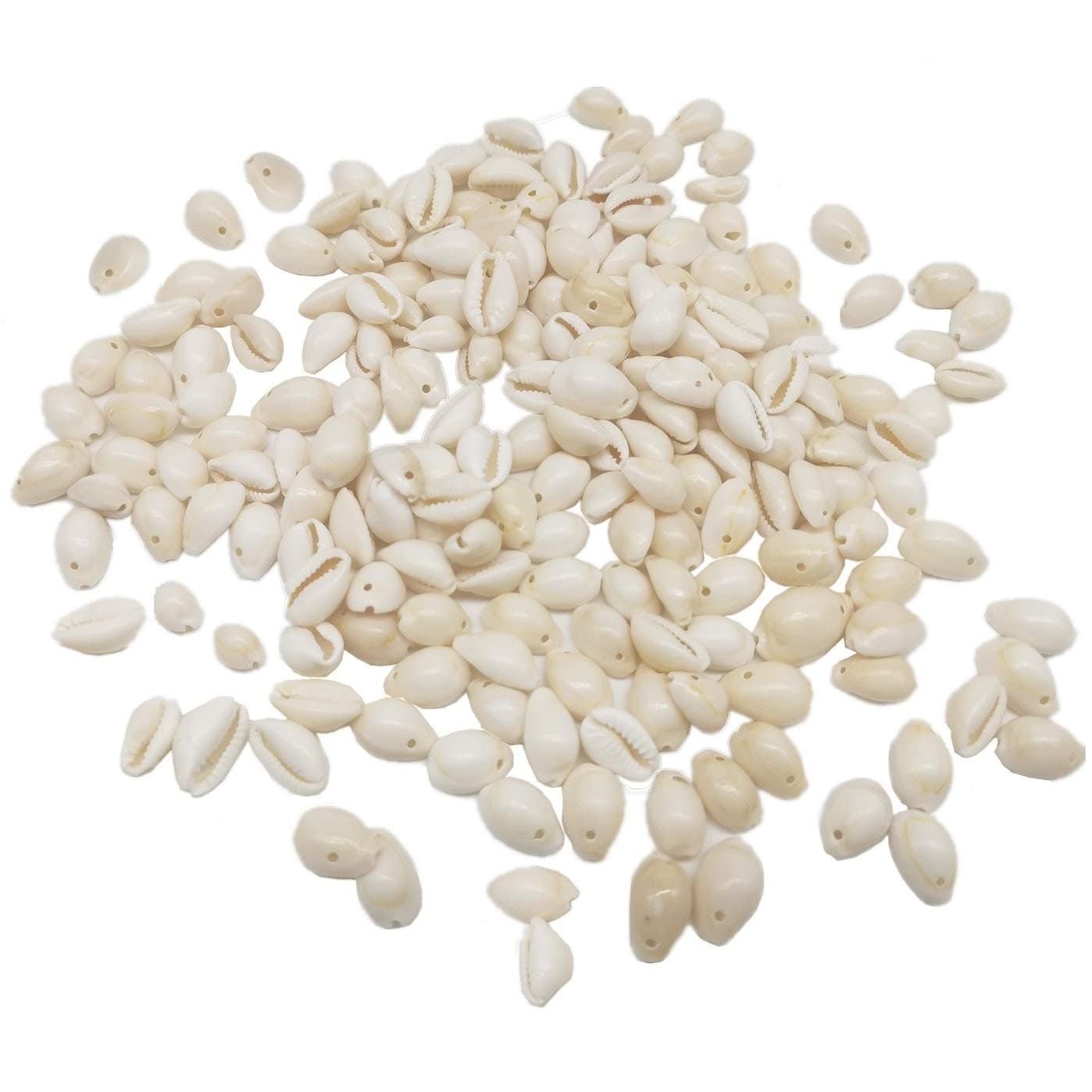 Topus 150~180 pcs/Box White Natural Spiral Shell Beads Ocean Summer Cowrie Sea Shells Oval Ocean Beach Spiral Seashells Craft Charms with Holes for DIY Craft Jewelry Making