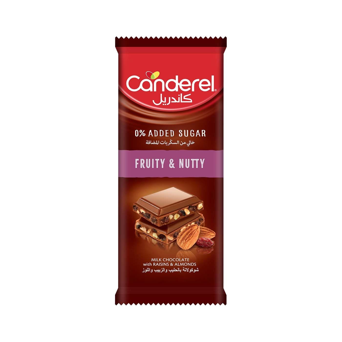 Canderel Fruit & Nuts Milk Chocolate, 100g