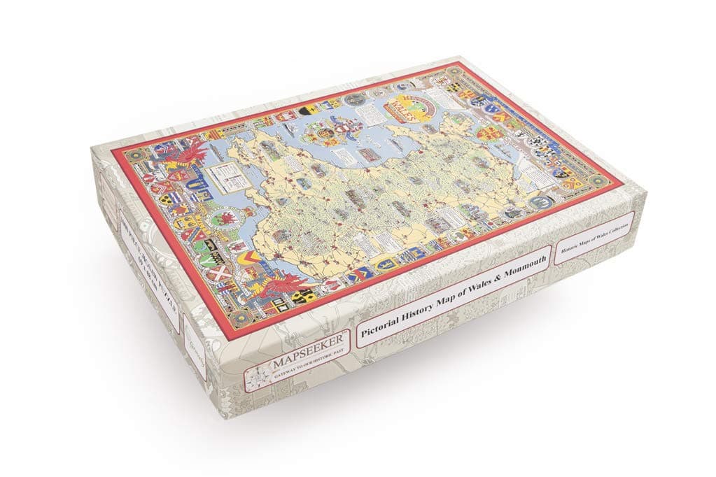 Mapseeker 1000 Piece Jigsaw Puzzle - Pictorial History Map of Wales and Monmouth - 69 cm x 48 cm completed (27" x 19") 48 HOUR TRACKED DELIVERY UK